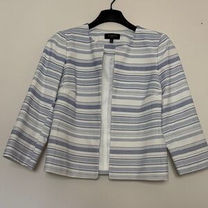 Talbots Women's Blue and White Striped Blazer